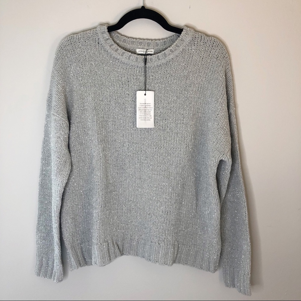 Jacqueline de Yong Grey Metallic Sweater